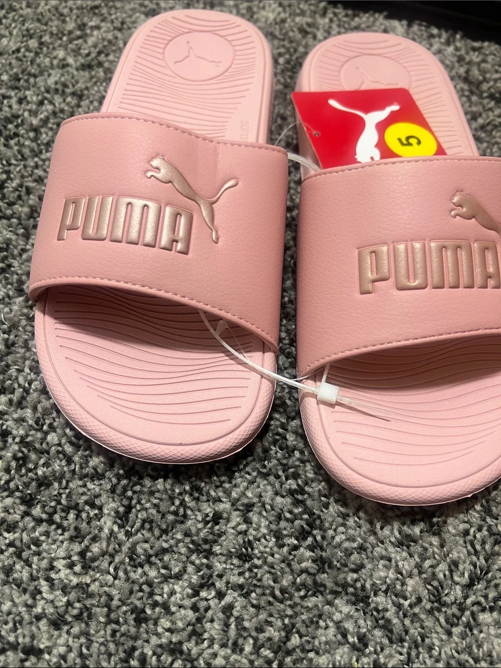 Puma Kids Pink Logo Slide Sandals